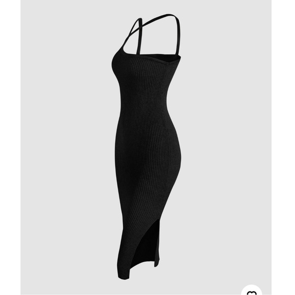 Black one-shoulder bodycon dress - Picture 2 of 4